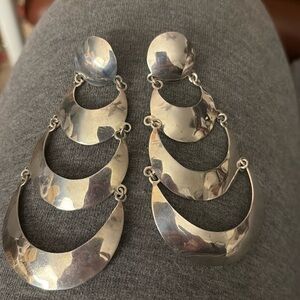 Gorgeous 925 sterling chandelier earrings swing  with your every movement.